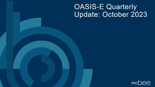 OASIS-E Quarterly Update: October 2023