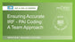 IRF: Ensuring Accurate IRF - PAI Coding: A Team Approach