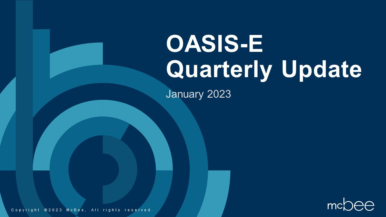 OASIS-E Quarterly Update: January 2023